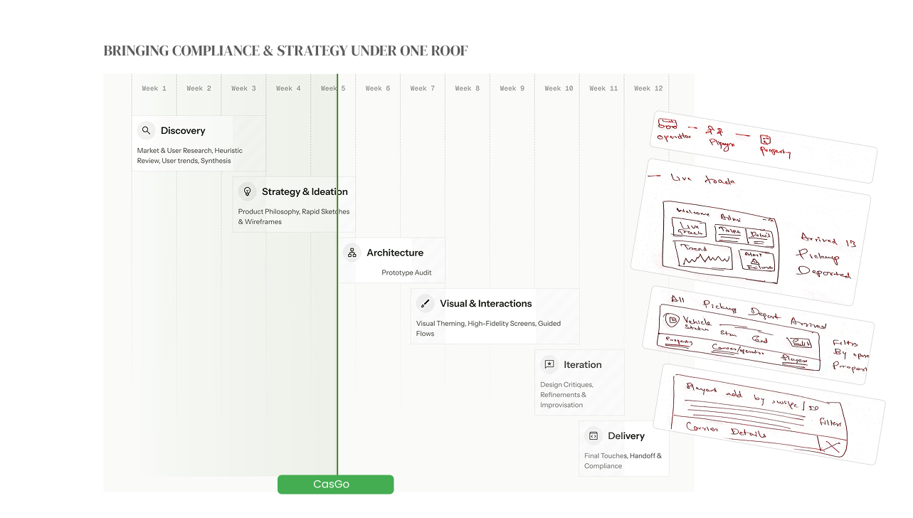 12-week design process — Discovery through Delivery